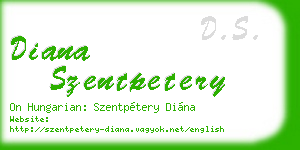 diana szentpetery business card