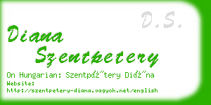 diana szentpetery business card